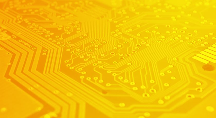 Gold circuit board.